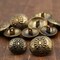 4 Pieces Antique Brass Textured Shank Metal Buttons Size 3/4 Inch